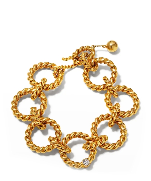 Gold plated bracelet with circle detail