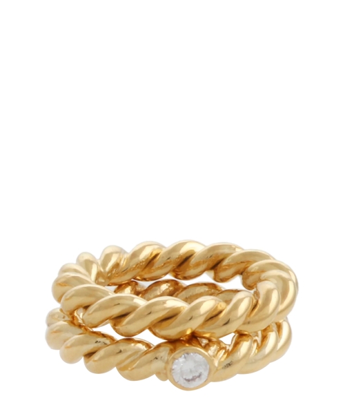 Set of two twisted wire rings with stone #1