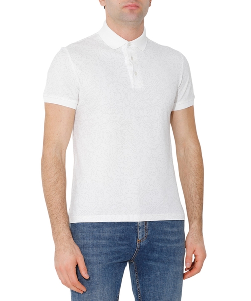 Three buttoned polo with all over paisley print