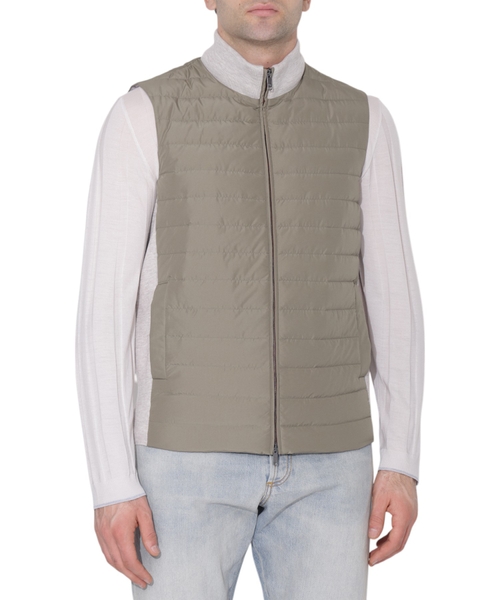 High neck sleeveless vest
