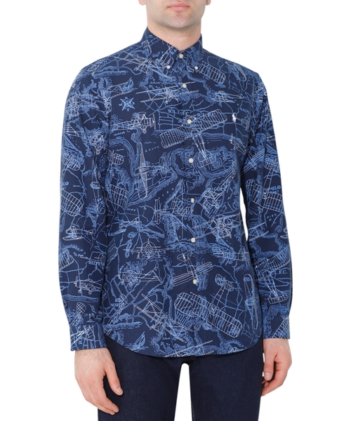 Рубашка с принтом и деталью в виде логотипа