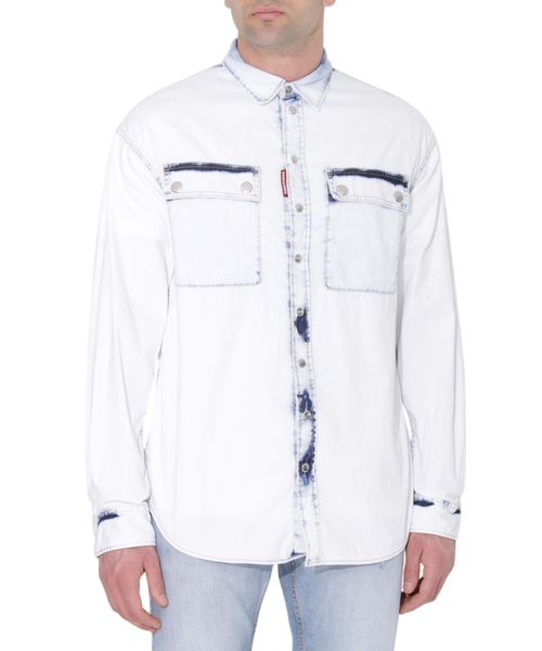Джинсовая рубашка с нашивкой-логотипом