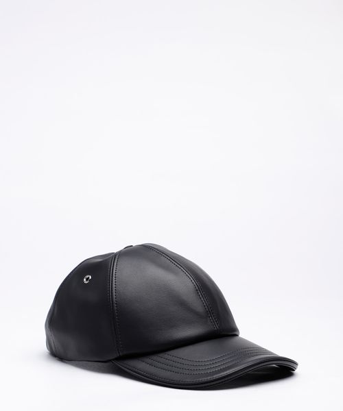 Logo detailed leather cap | Emporium