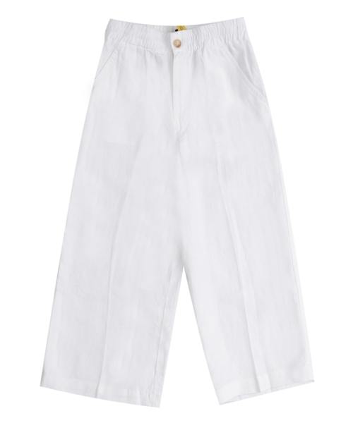 Elastic waist wide leg pants