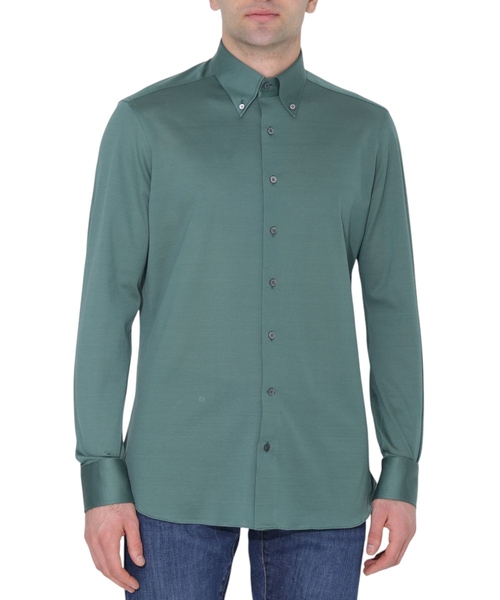 Рубашка с классическим воротником и длинными рукавами