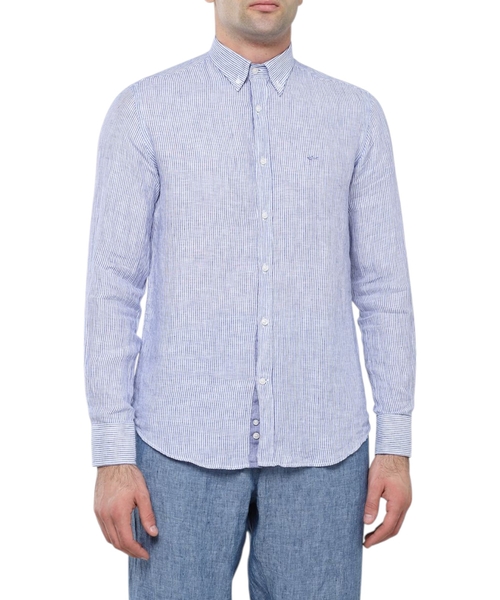 Рубашка с классическим воротником и длинными рукавами