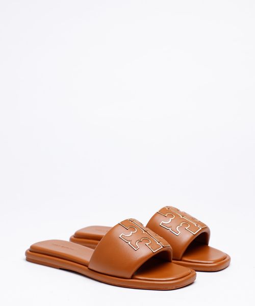 Logo detail leather sandals