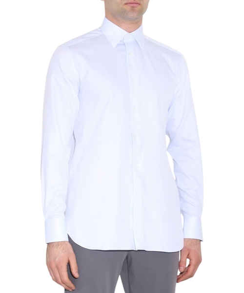 Straight fit shirt with long sleeves