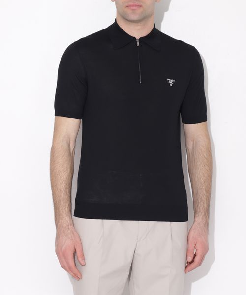 Поло с деталью в виде логотипа и короткими рукавами