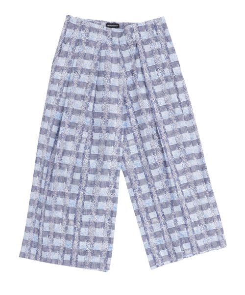 Damalı printli enli biçimli şalvar