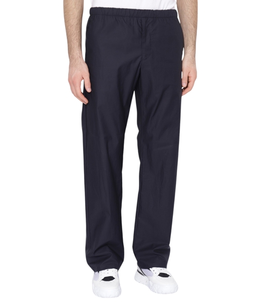Straight fit trousers with elasticated waist