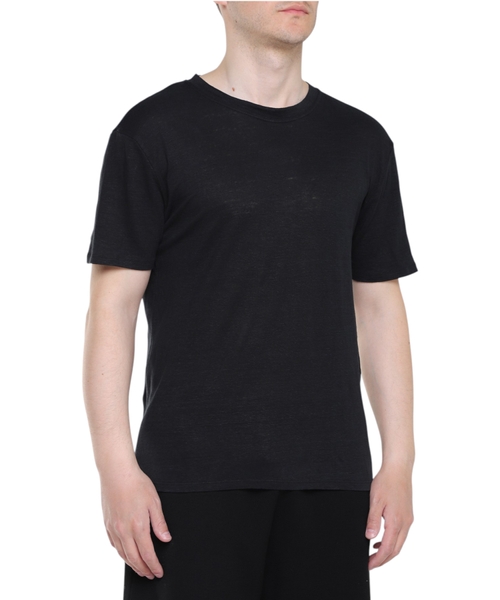Linen t-shirt with round neck