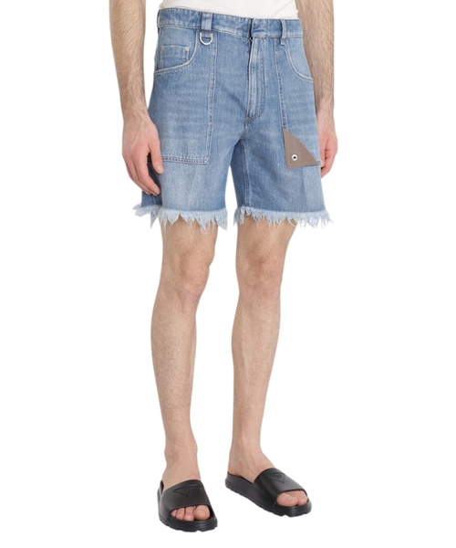 Straight-fit denim shorts