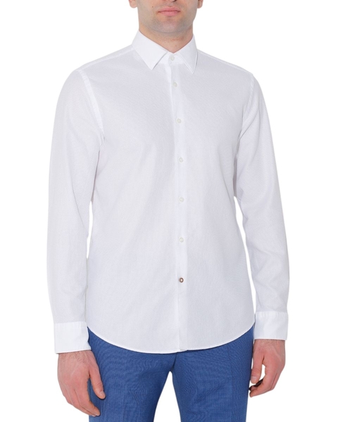 Straight fit shirt with long sleeves