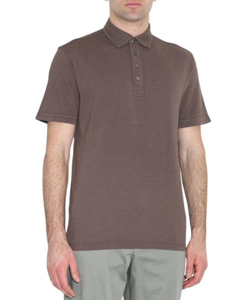 Polo with button up collar and short sleeves