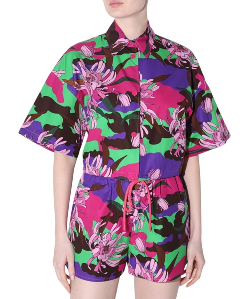 Рубашка с классическим воротником и короткими рукавами