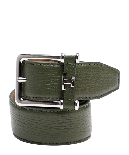 Logo detail leather belt