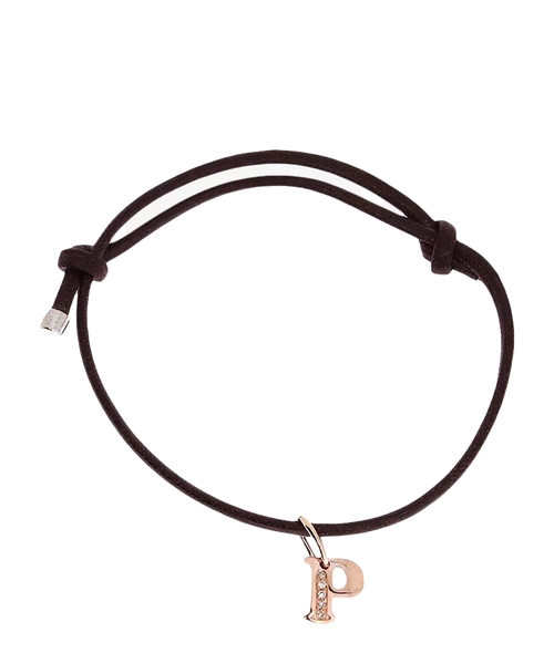My First bracelet with letter charm and diamonds -P-