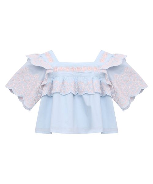 Хлопковый топ с вышивкой