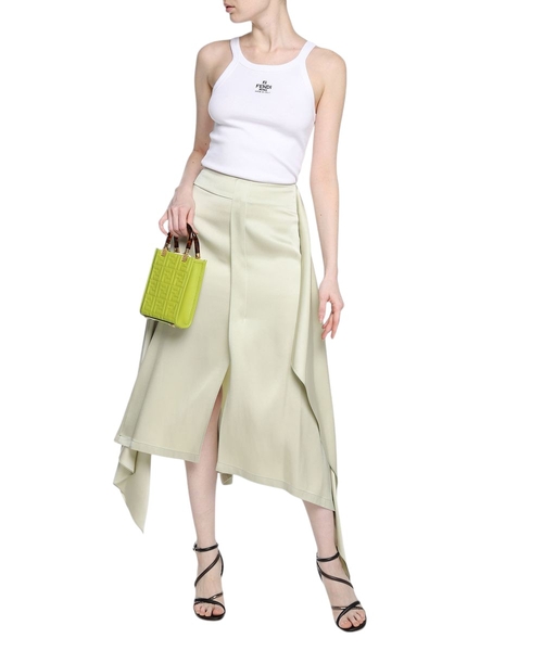 Logo embroidery silk skirt