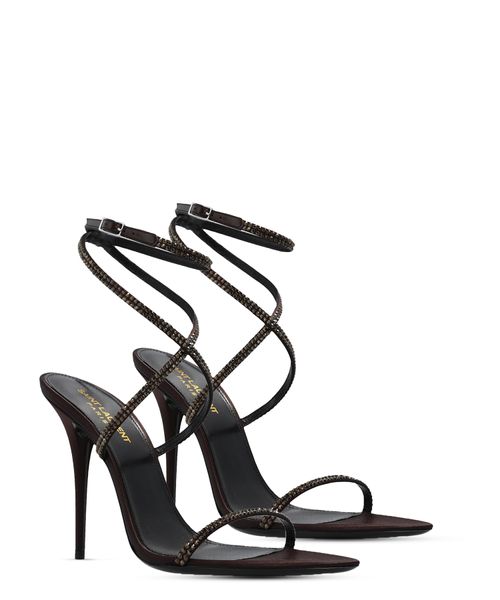 Kristal daşlarla bəzədilmiş kəmərli Ava səndəli