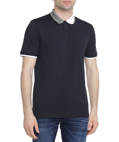 Поло прямого кроя с короткими рукавами