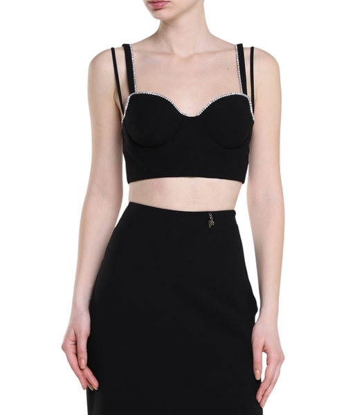 Crystal embellished crop top