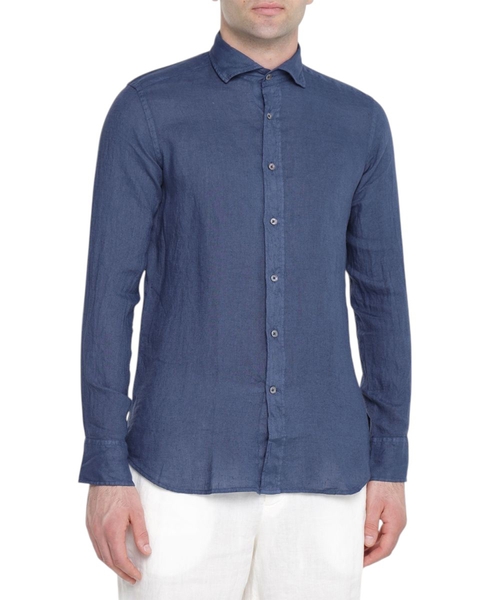 Рубашка с классическим воротником и длинными рукавами