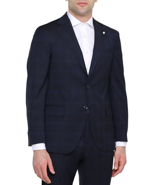 Düz biçimli damalı kostyum