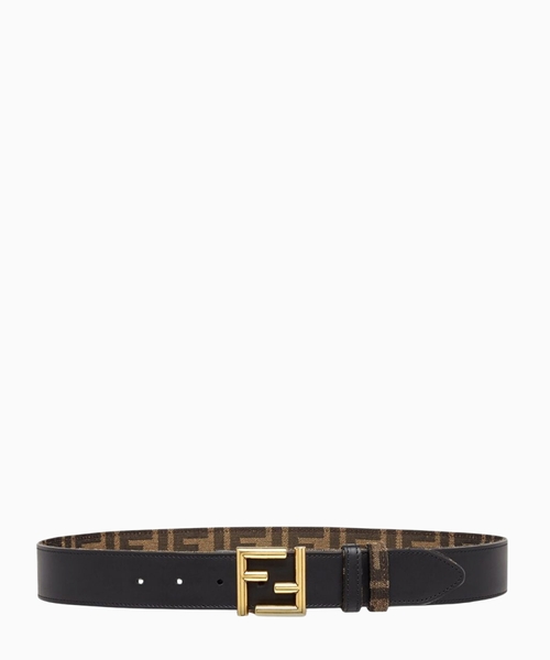 Logo buckle detail leather reversible belt