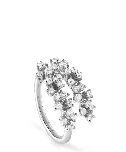 Diamonds embellished white gold ring