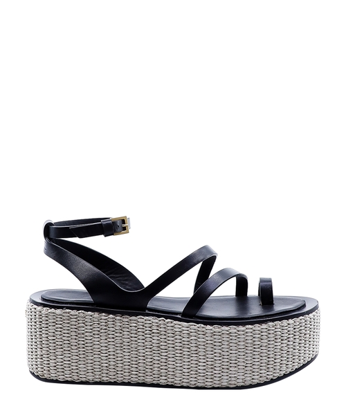 Biarritz dəri platforma espadrili