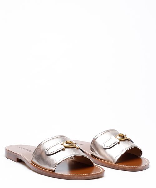 Metalik dəri effektli Ina səndəli