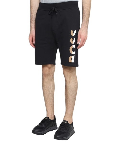 Logo print drawstring waist shorts