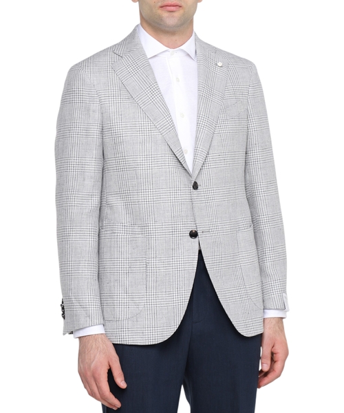 Пиджак в клетку с длинными рукавами