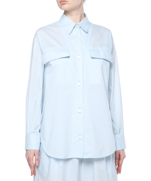 Рубашка с классическим воротником и длинными рукавами