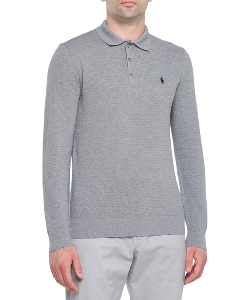 Поло прямого кроя с длинными рукавами