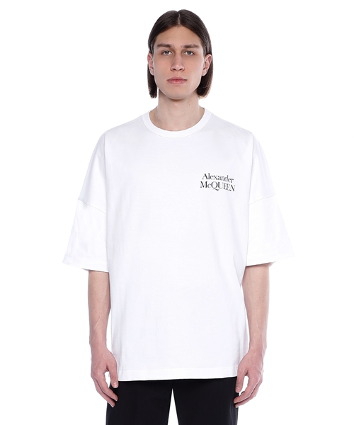 Tシャツ・カットソー ALEXANDER MCQUEEN COTTON JERSEY T-SHIRT WITH LOGO PRINT Alexander McQueen logo-print Cotton T-shirt | Black | FARFETCH