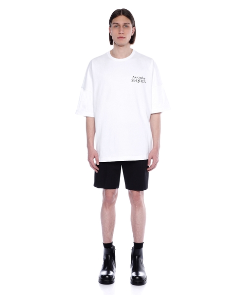 ★alexander mcqueen★ Logo Short Sleeve T-Shirt White Black Alexander McQueen logo-print short-sleeved T-shirt | White
