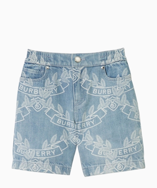 Logo printed denim shorts