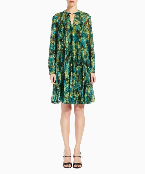 Pina printed pleated georgette dress