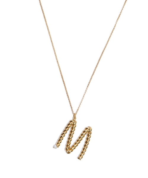 Позолоченный кулон с буквой M