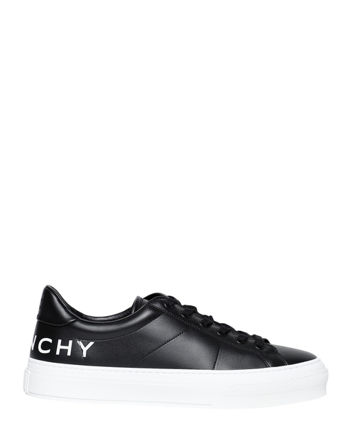 Logo detail leather sneakers