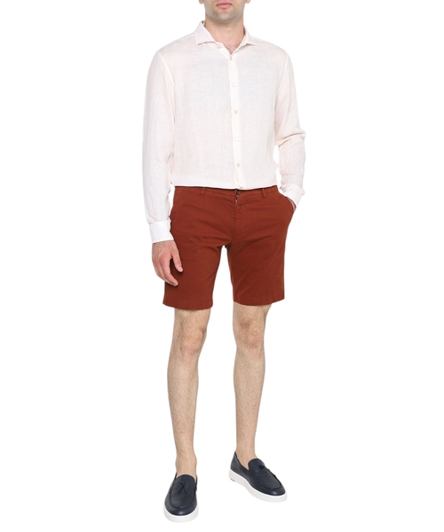 Straight-fit cotton shorts
