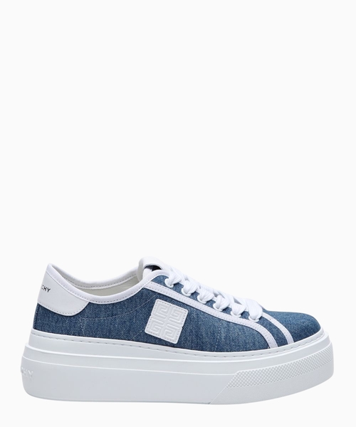 City platform sneakers in denim