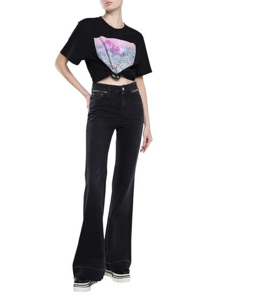 Расклешенные джинсы с цепочками