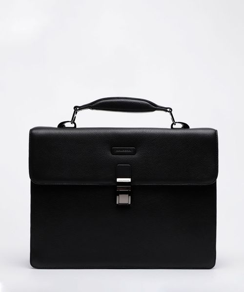 Logo detail leather briefcase