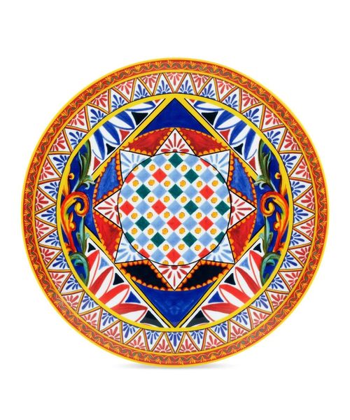 Charger plate with Carretto Sicilano pattern