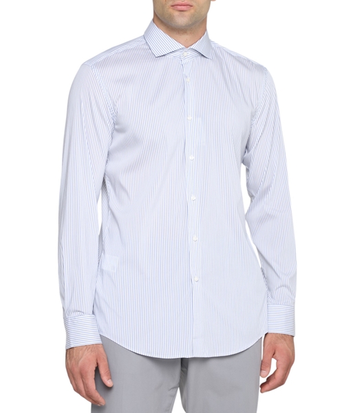 Рубашка с классическим воротником и длинными рукавами