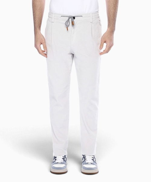 Lace-up fastening trousers